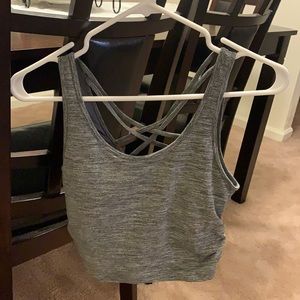 Built in racer back crop top athletic top